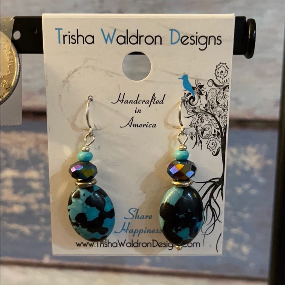 Fine jewelry authentic turquoise earrings drop
